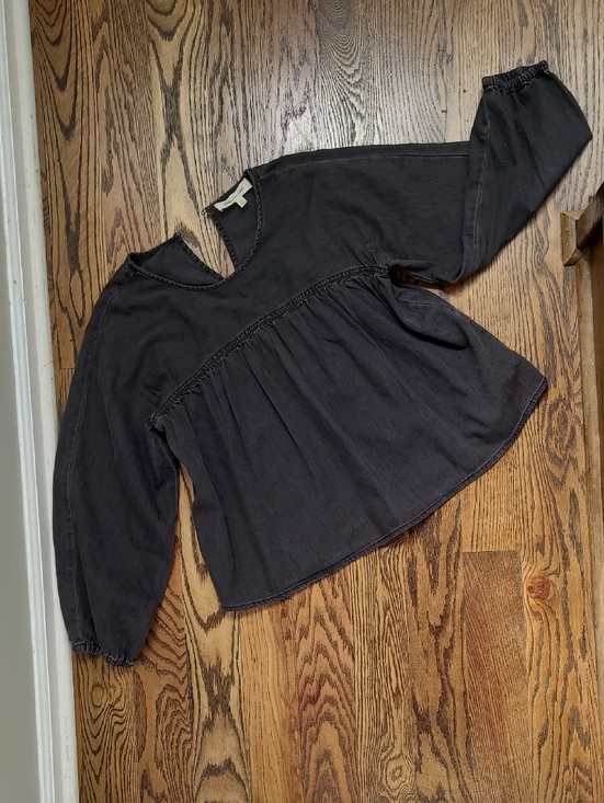 Madewell Tops - Madewell Denim Shirred Swing Top in Lunar Wash Size XS